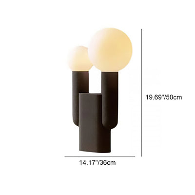 Modern Art Deco Cylinder Resin Glass 2-Light Table Lamp For Bedroom