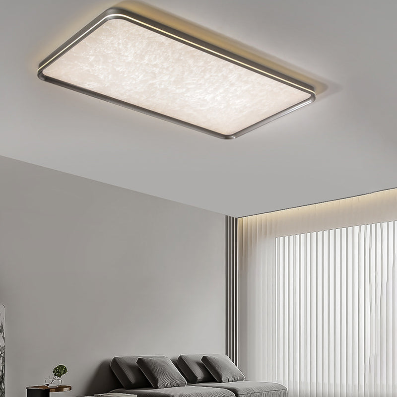 Plafonnier LED moderne minimaliste rectangulaire en aluminium, fer et acrylique pour salon 