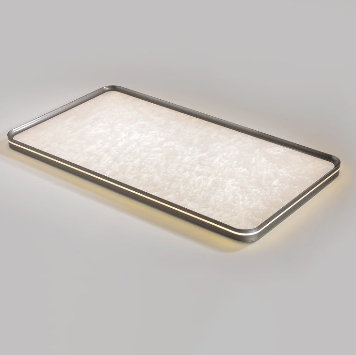 Plafonnier LED moderne minimaliste rectangulaire en aluminium, fer et acrylique pour salon 