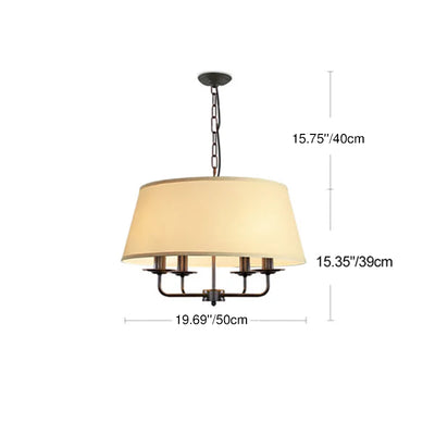 ثريا تقليدية ريفية من الحديد بأربعة أضواء لغرفة المعيشة 