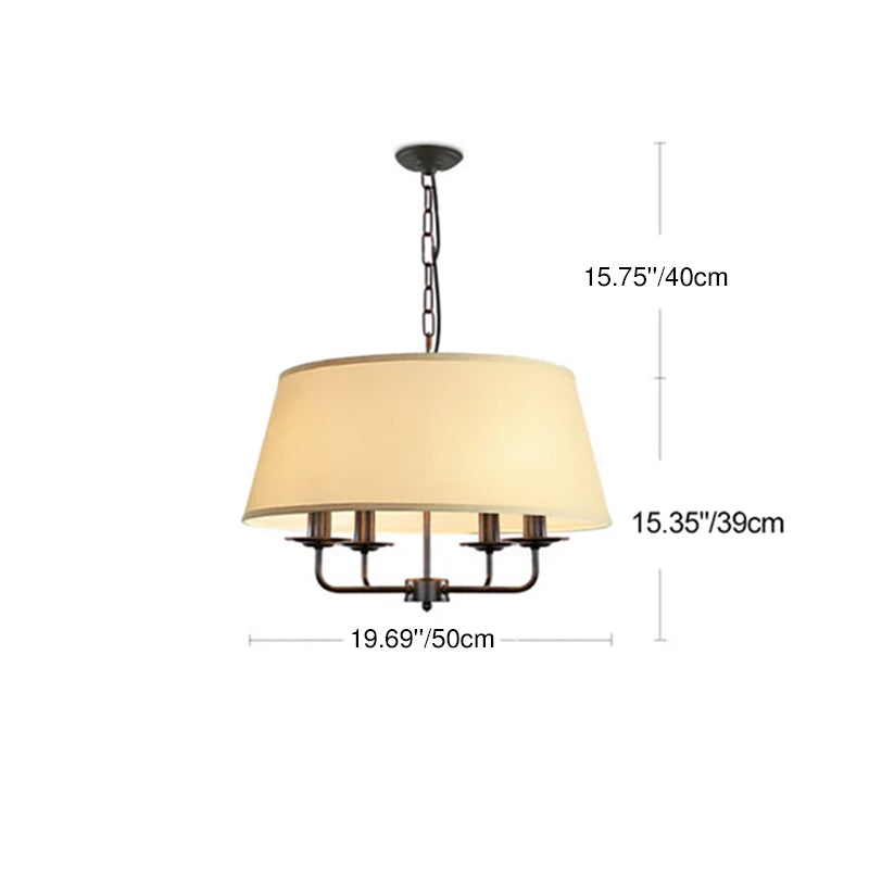 ثريا تقليدية ريفية من الحديد بأربعة أضواء لغرفة المعيشة 