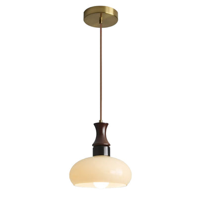 Moderne Mid-Century runde Metall-Gummibaum-Glas 1-Licht-Pendelleuchte für Wohnzimmer 