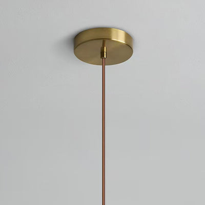 Moderne Mid-Century runde Metall-Gummibaum-Glas 1-Licht-Pendelleuchte für Wohnzimmer 