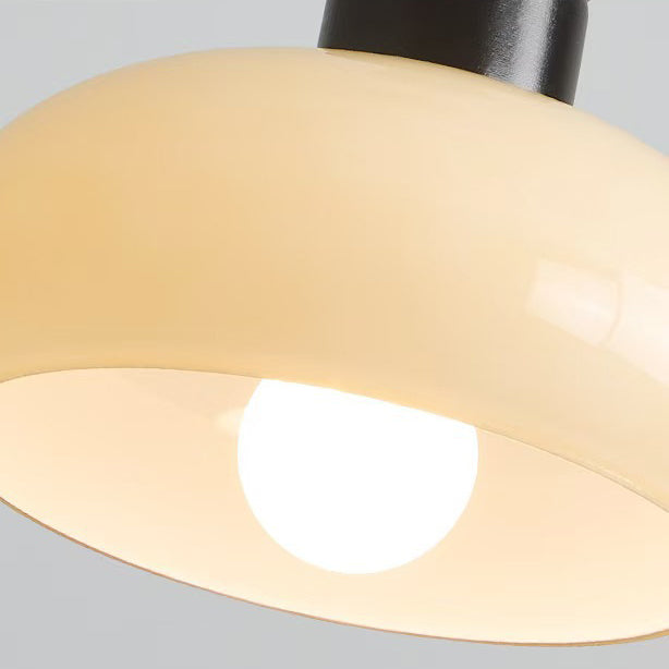 Moderne Mid-Century runde Metall-Gummibaum-Glas 1-Licht-Pendelleuchte für Wohnzimmer 