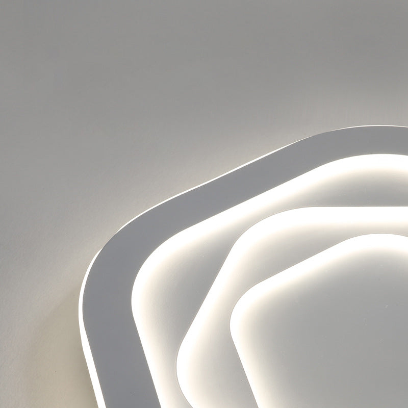 Modern Simplicity Triangle Aluminum PC LED Flush Mount Ceiling Light For Bedroom