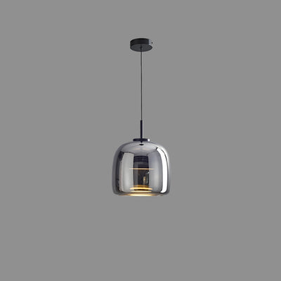 Contemporary Scandinavian Cylinder Copper Glass LED Pendant Light For Living Room