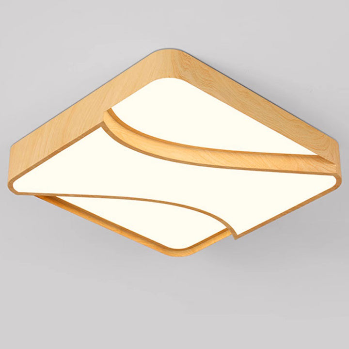 Plafonnier LED carré en acrylique et métal scandinave contemporain pour chambre 