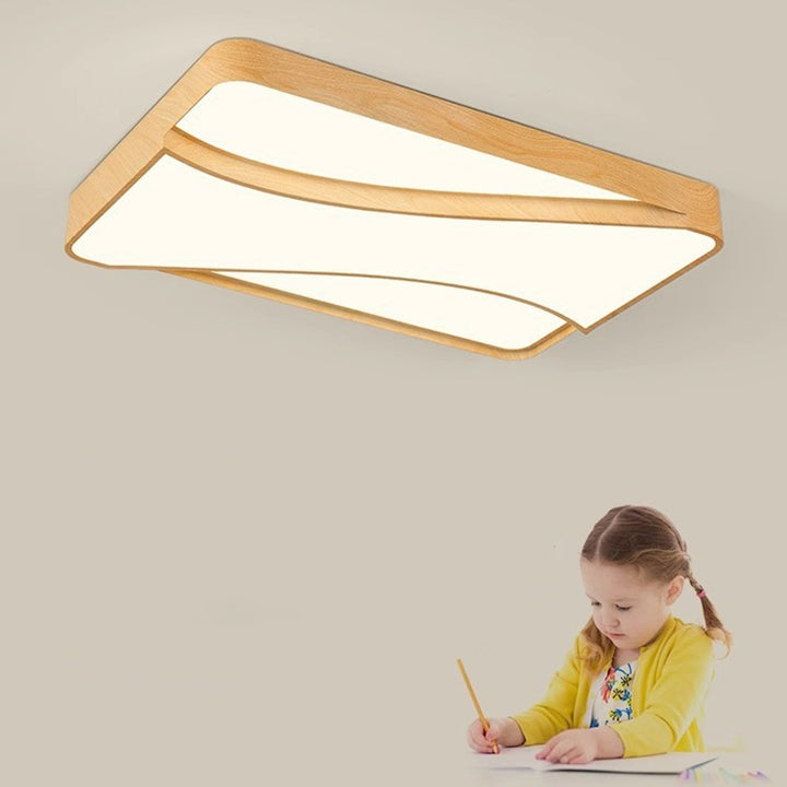 Plafonnier LED carré en acrylique et métal scandinave contemporain pour chambre 