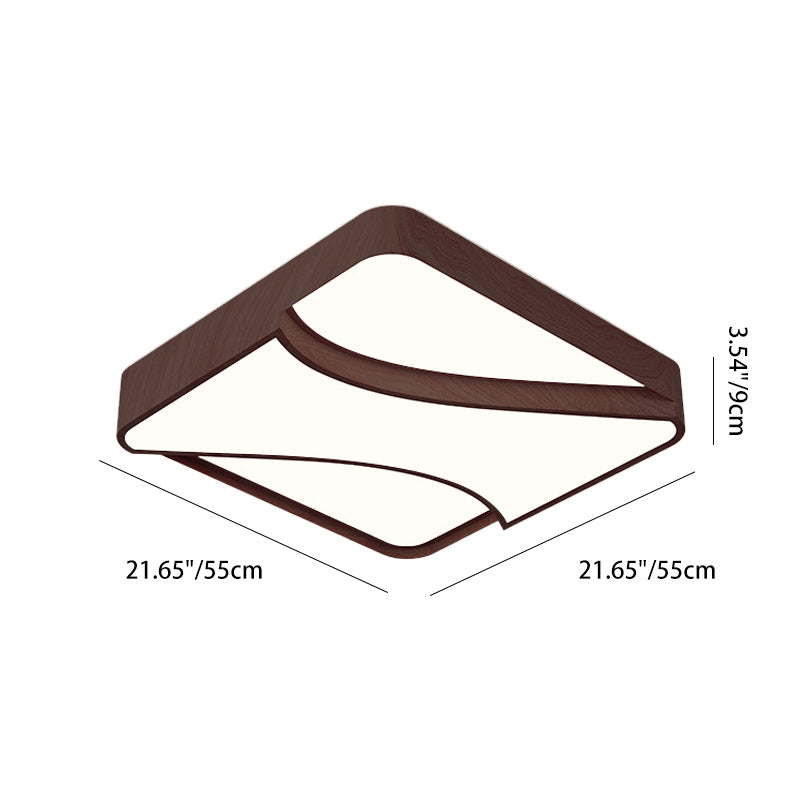 Plafonnier LED carré en acrylique et métal scandinave contemporain pour chambre 
