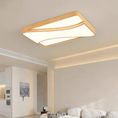 Contemporary Scandinavian Square Acrylic Metal LED Flush Mount Ceiling Light For Bedroom