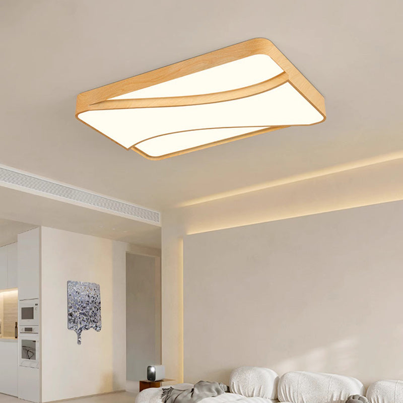 Contemporary Scandinavian Square Acrylic Metal LED Flush Mount Ceiling Light For Bedroom