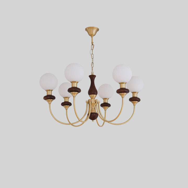 Traditioneller französischer Globus Eisen Eschenholz Glas 3/6/8 Licht Kronleuchter für Wohnzimmer 