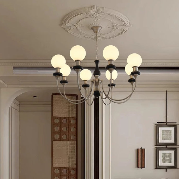 Traditioneller französischer Globus Eisen Eschenholz Glas 3/6/8 Licht Kronleuchter für Wohnzimmer 