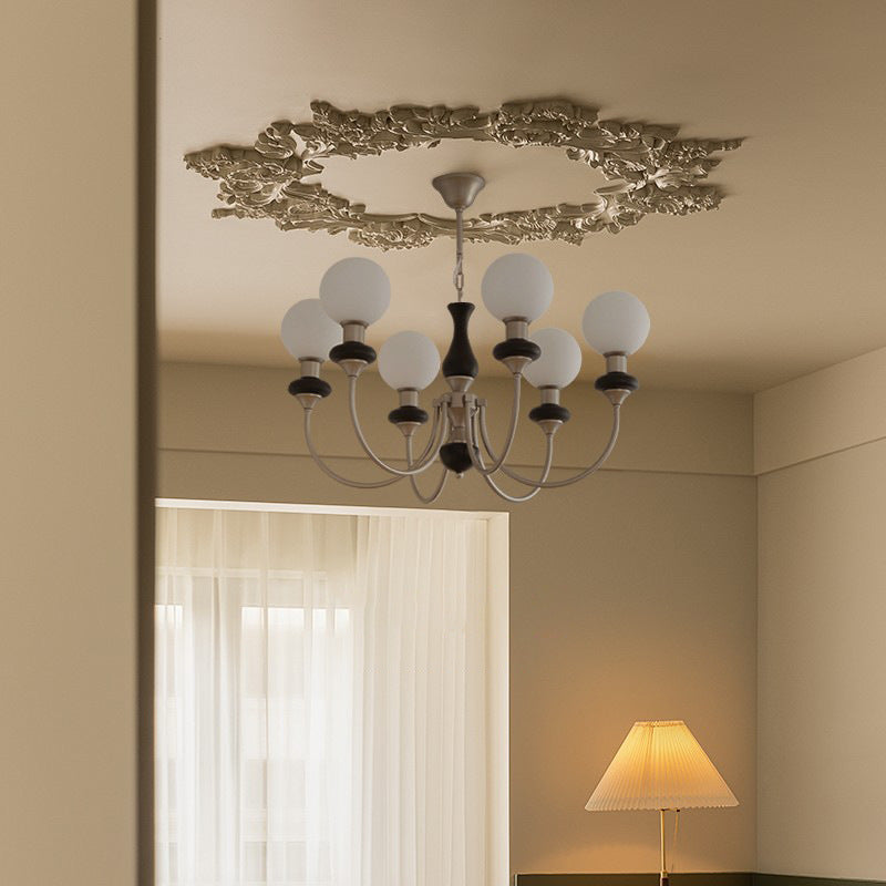 Traditioneller französischer Globus Eisen Eschenholz Glas 3/6/8 Licht Kronleuchter für Wohnzimmer 