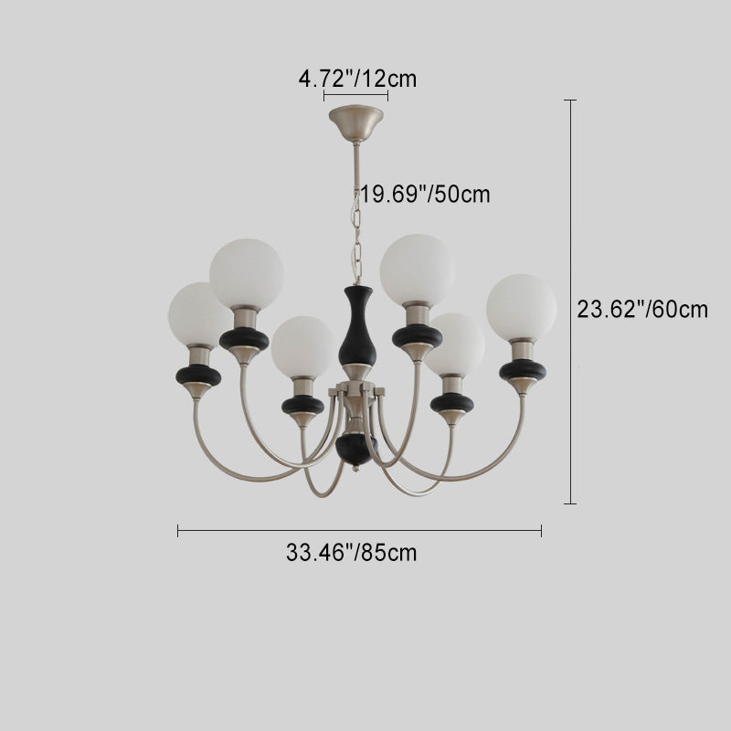 Traditioneller französischer Globus Eisen Eschenholz Glas 3/6/8 Licht Kronleuchter für Wohnzimmer 