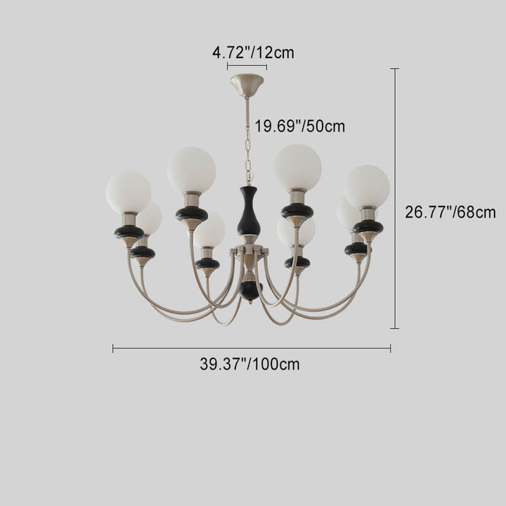 Traditioneller französischer Globus Eisen Eschenholz Glas 3/6/8 Licht Kronleuchter für Wohnzimmer 