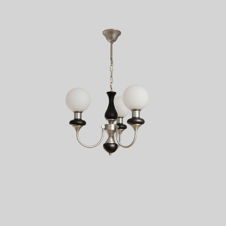 Traditioneller französischer Globus Eisen Eschenholz Glas 3/6/8 Licht Kronleuchter für Wohnzimmer 