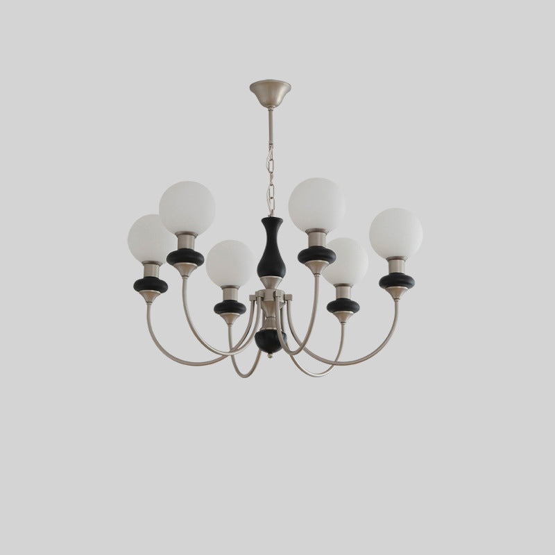 Traditioneller französischer Globus Eisen Eschenholz Glas 3/6/8 Licht Kronleuchter für Wohnzimmer 