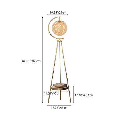 Contemporary Creative Spherical Glass Metal LED Standing Floor Lamp For Living Room