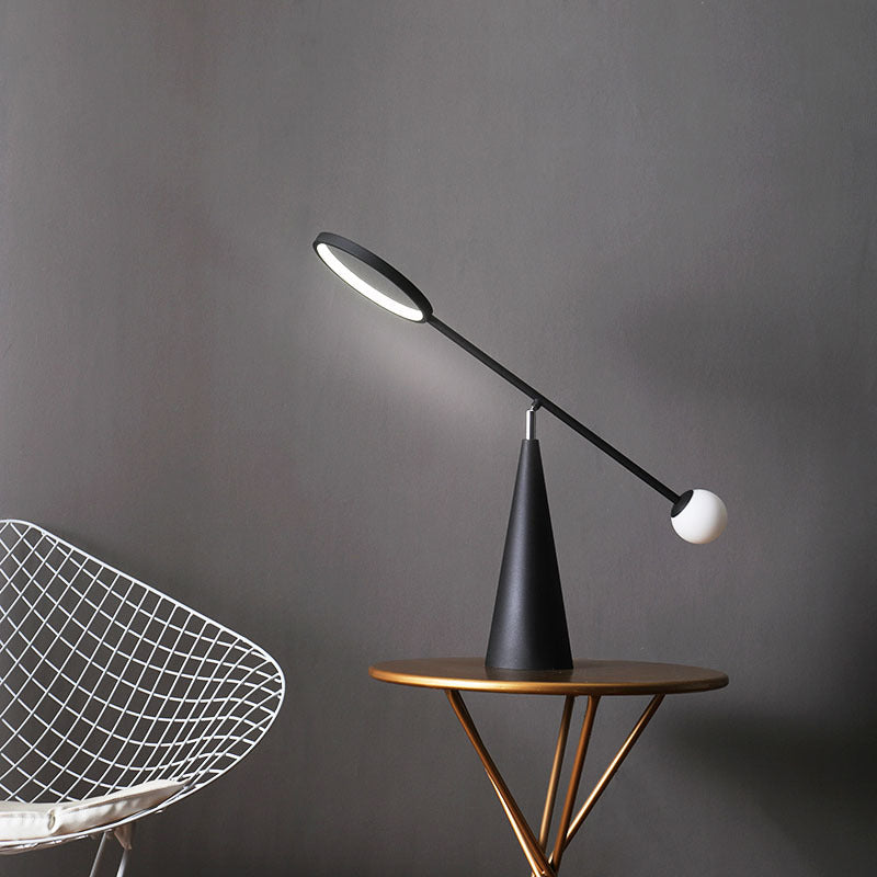 Contemporary Scandinavian Cone Metal Glass Silicone LED Table Lamp For Bedroom