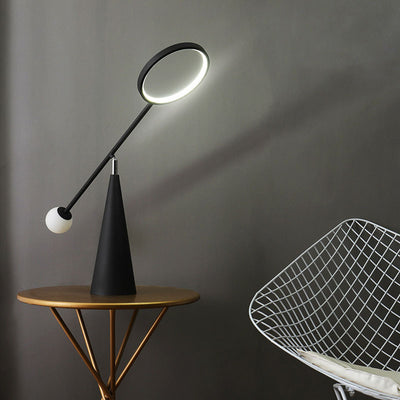 Contemporary Scandinavian Cone Metal Glass Silicone LED Table Lamp For Bedroom