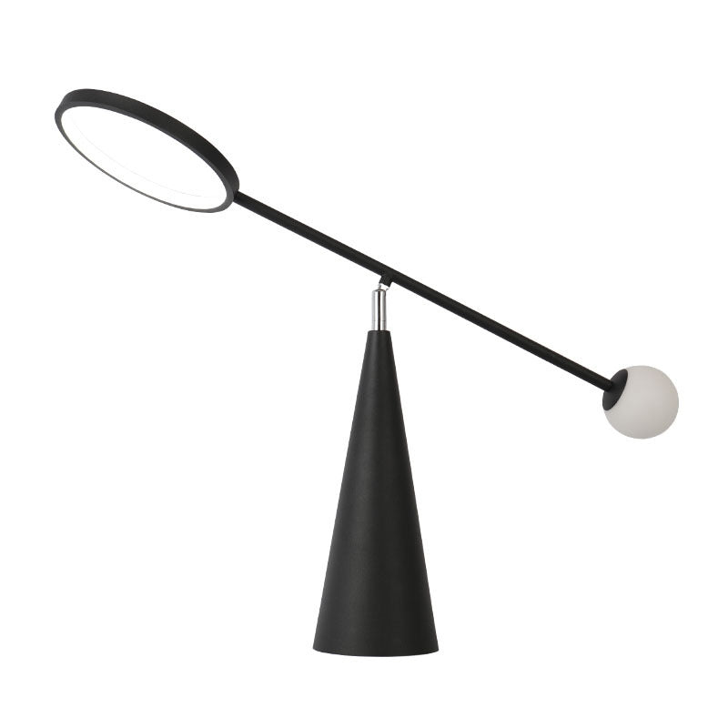 Contemporary Scandinavian Cone Metal Glass Silicone LED Table Lamp For Bedroom
