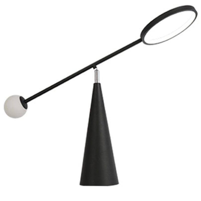Contemporary Scandinavian Cone Metal Glass Silicone LED Table Lamp For Bedroom
