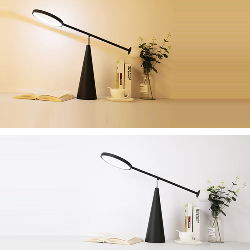 Contemporary Scandinavian Cone Metal Glass Silicone LED Table Lamp For Bedroom