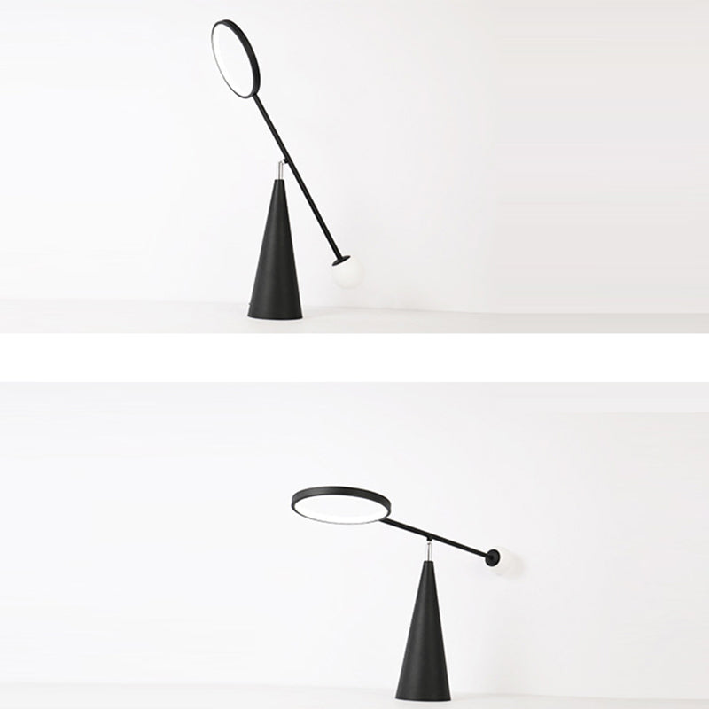 Contemporary Scandinavian Cone Metal Glass Silicone LED Table Lamp For Bedroom