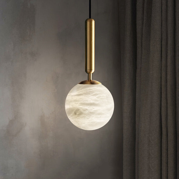 Lustre à LED en métal et marbre moderne de luxe pour chambre 