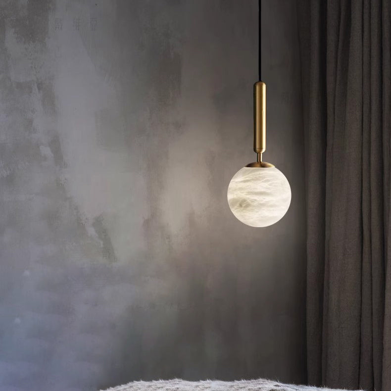 Lustre à LED en métal et marbre moderne de luxe pour chambre 