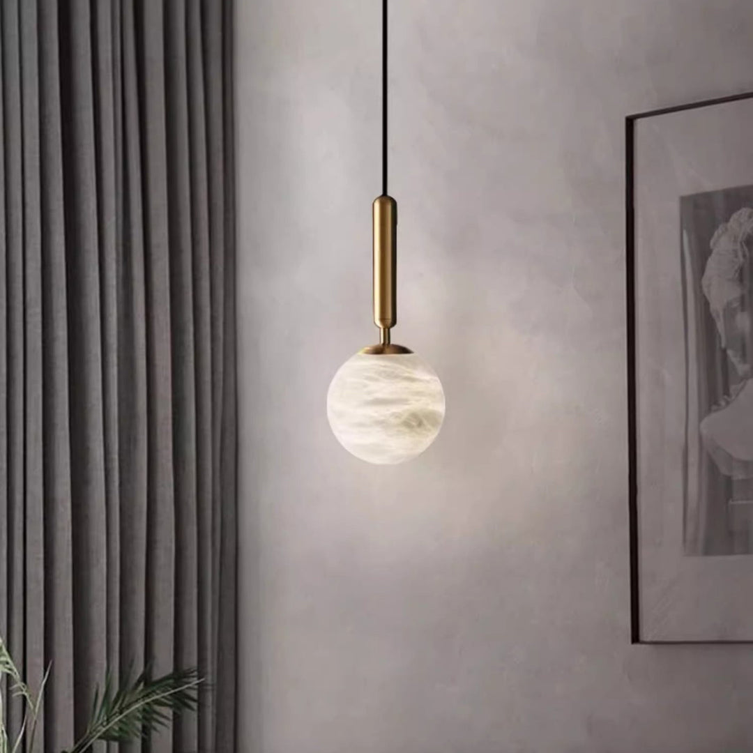 Lustre à LED en métal et marbre moderne de luxe pour chambre 