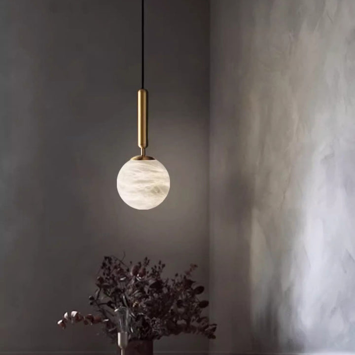Lustre à LED en métal et marbre moderne de luxe pour chambre 