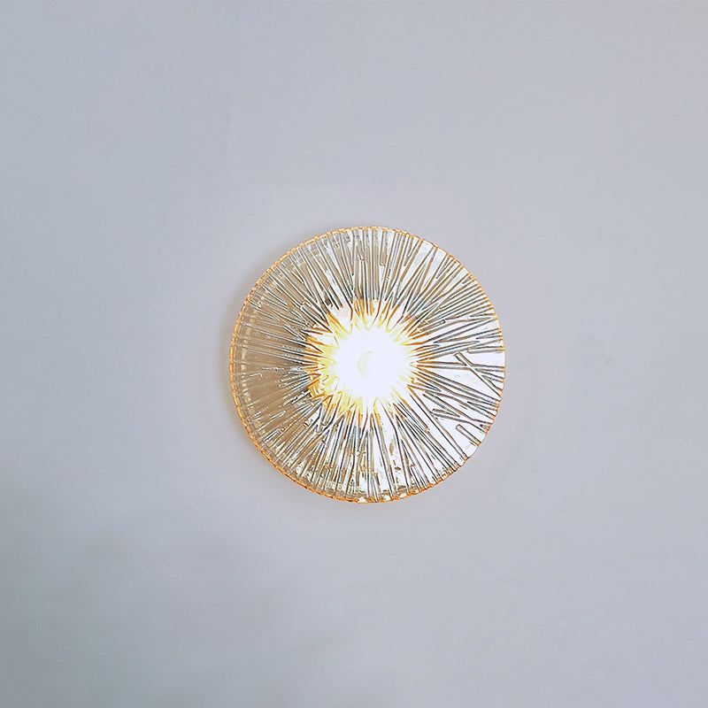 Applique murale LED en métal et verre rond moderne de luxe pour salon 