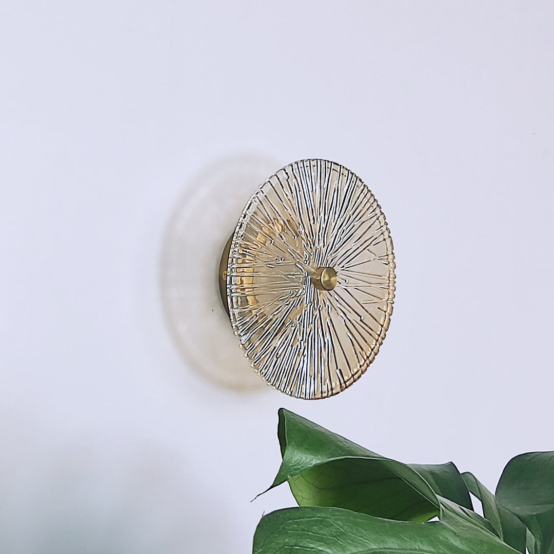 Applique murale LED en métal et verre rond moderne de luxe pour salon 