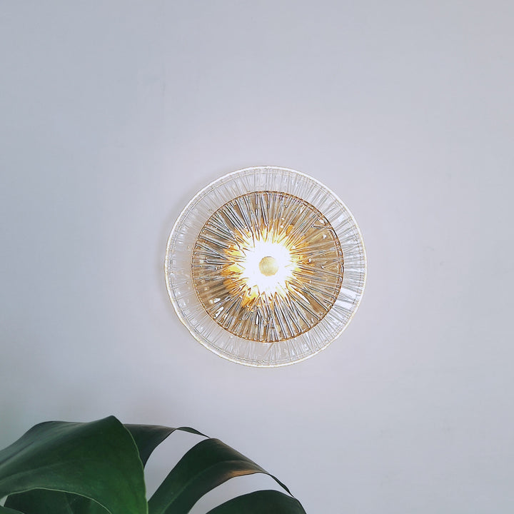 Applique murale LED en métal et verre rond moderne de luxe pour salon 