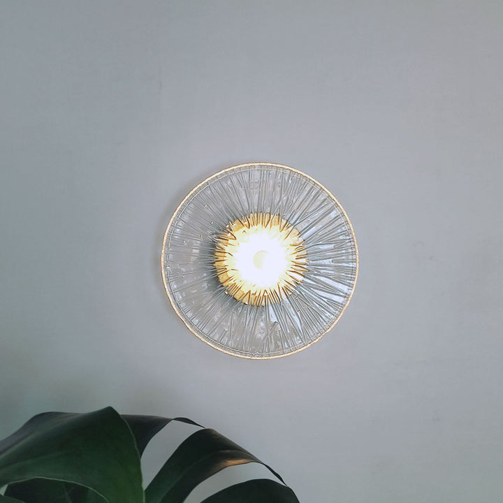 Applique murale LED en métal et verre rond moderne de luxe pour salon 