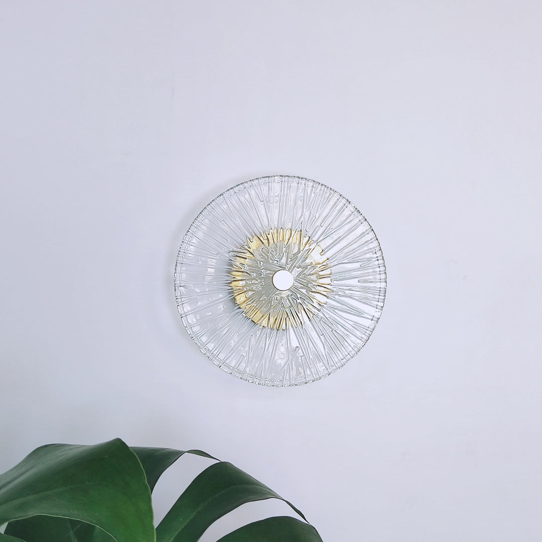 Applique murale LED en métal et verre rond moderne de luxe pour salon 