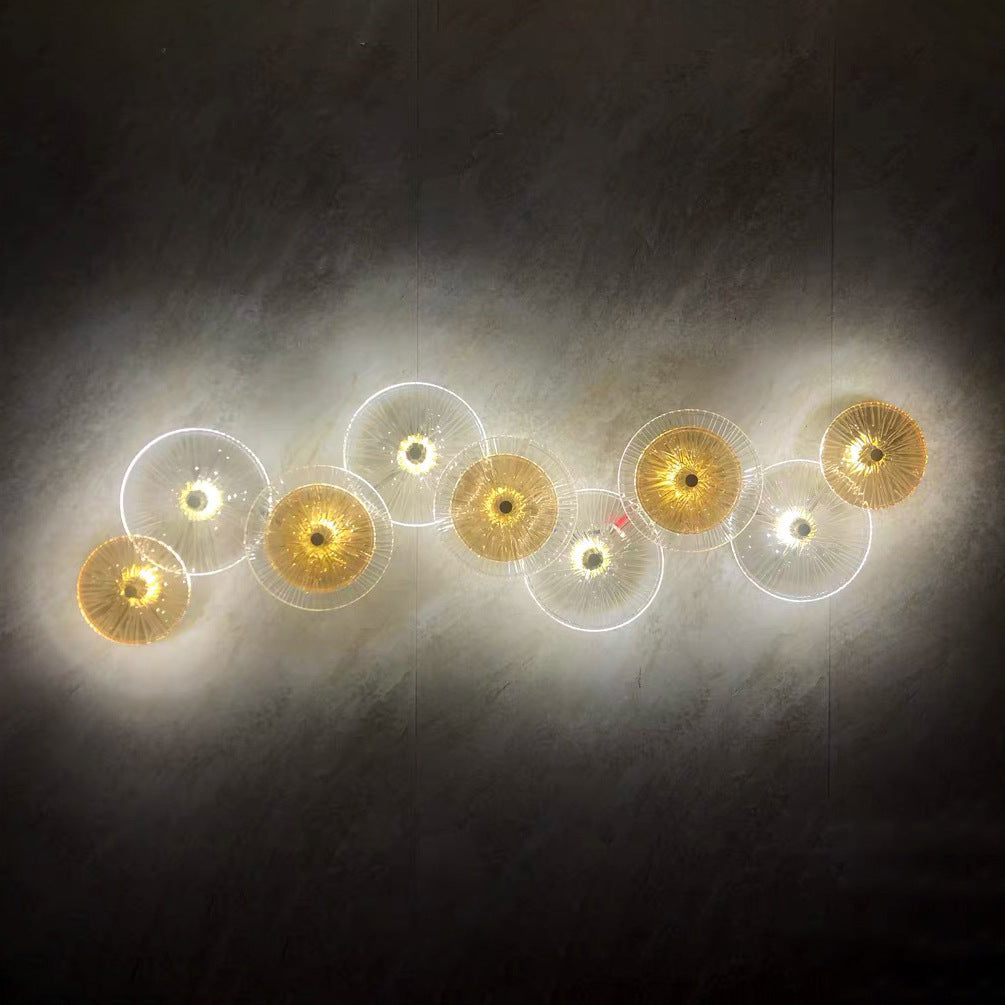 Applique murale LED en métal et verre rond moderne de luxe pour salon 