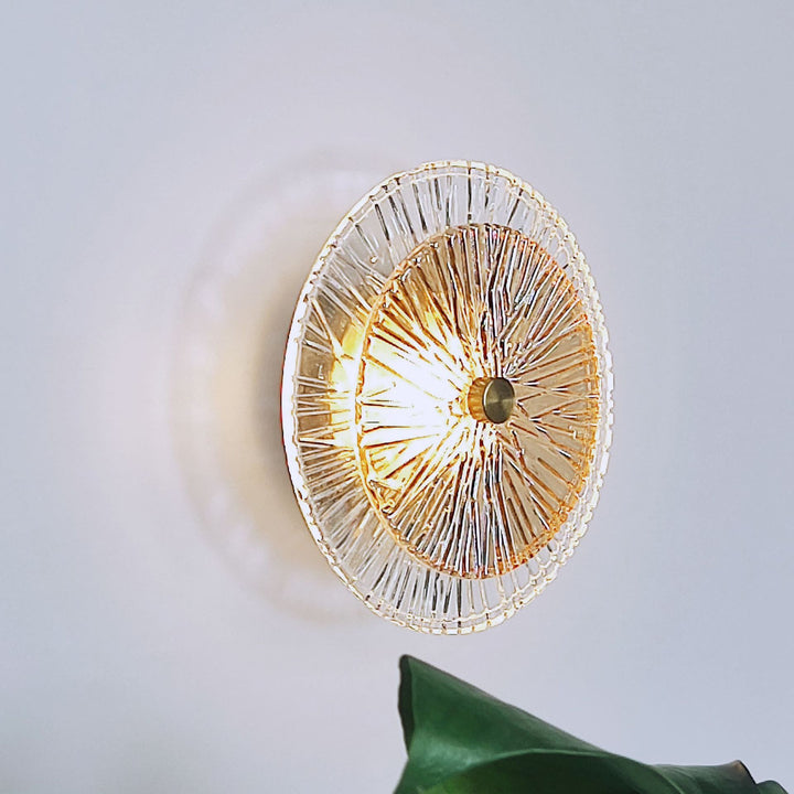 Applique murale LED en métal et verre rond moderne de luxe pour salon 