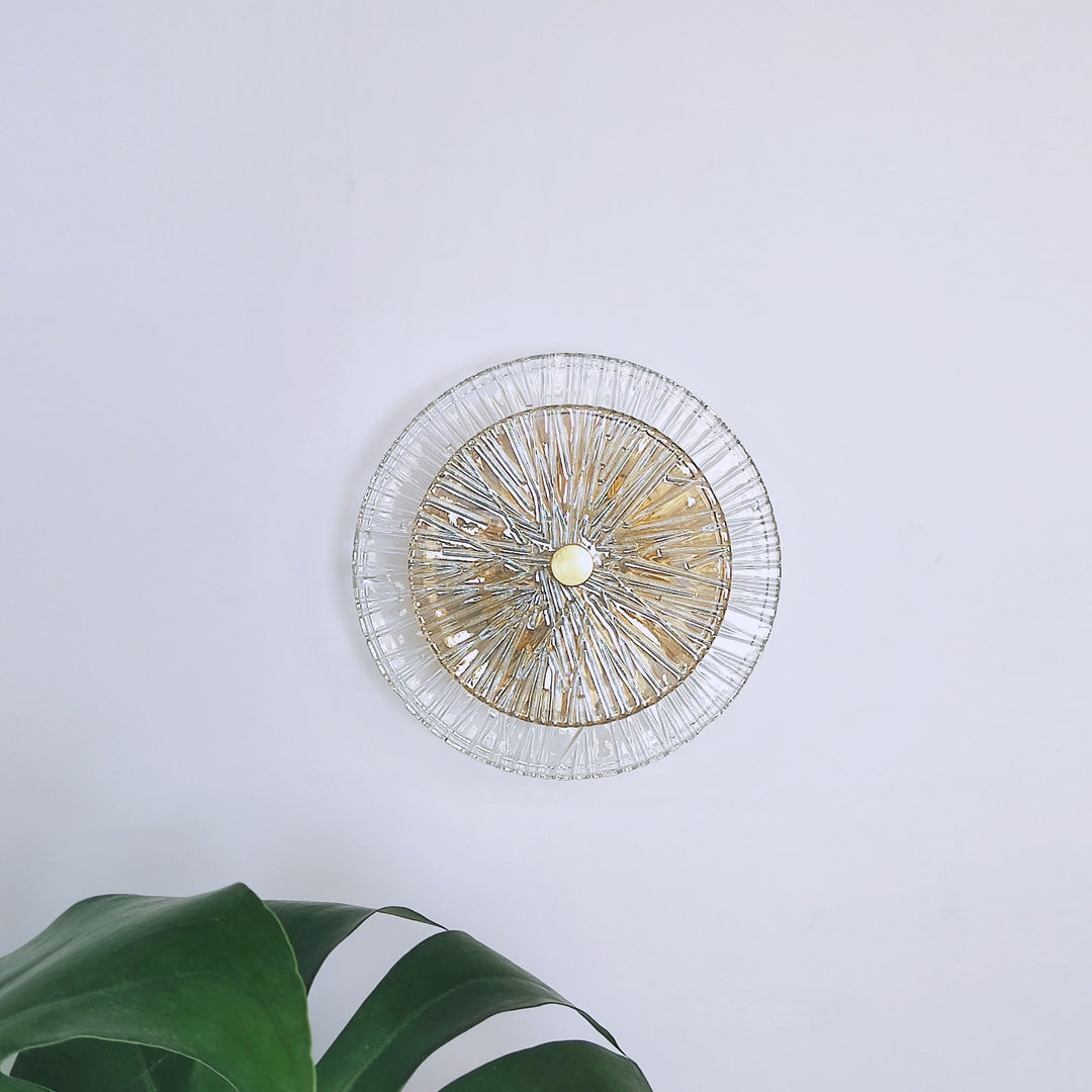 Applique murale LED en métal et verre rond moderne de luxe pour salon 