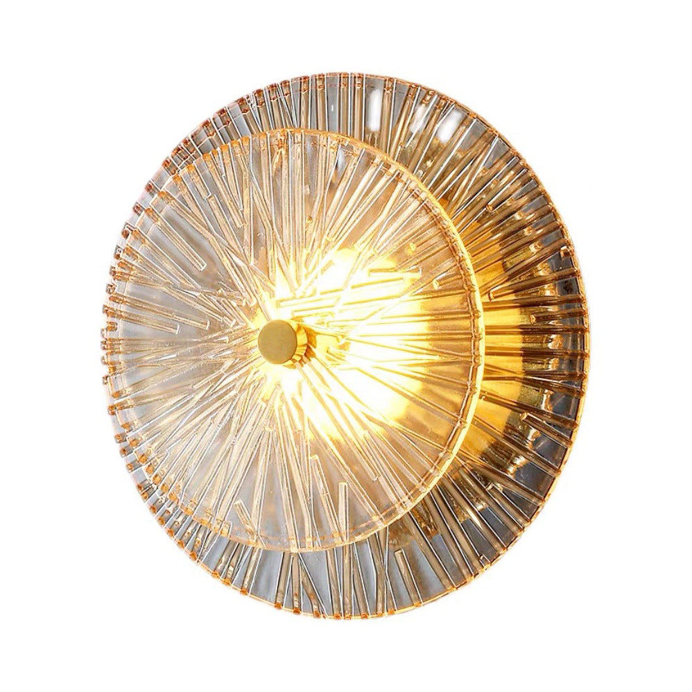 Applique murale LED en métal et verre rond moderne de luxe pour salon 