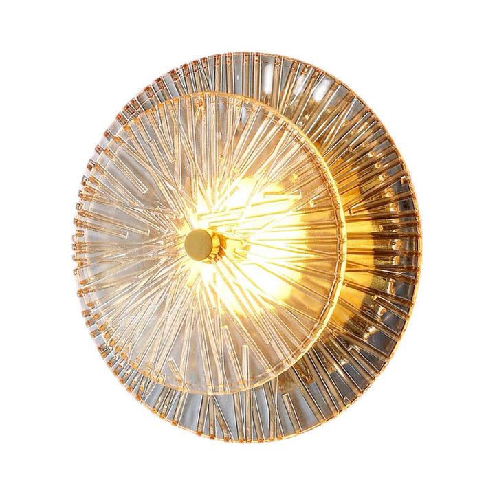 Applique murale LED en métal et verre rond moderne de luxe pour salon 
