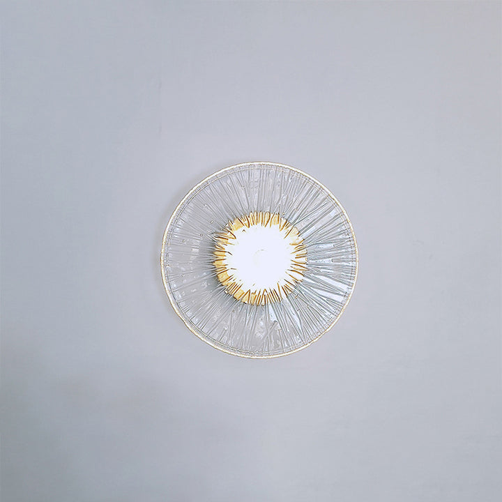 Applique murale LED en métal et verre rond moderne de luxe pour salon 