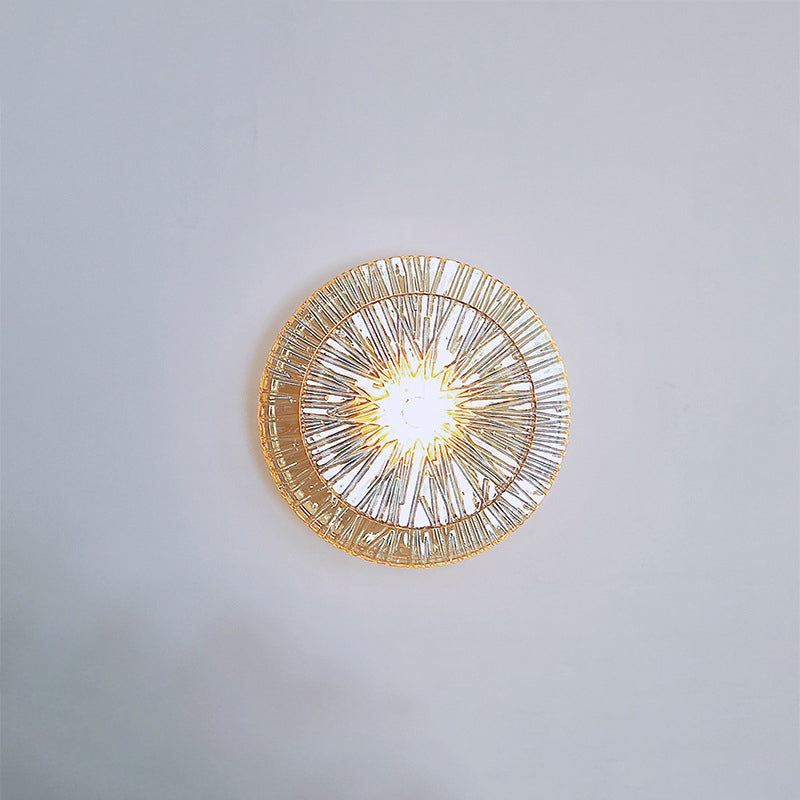 Applique murale LED en métal et verre rond moderne de luxe pour salon 