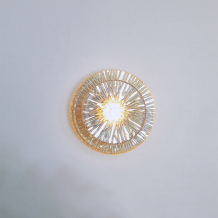 Applique murale LED en métal et verre rond moderne de luxe pour salon 