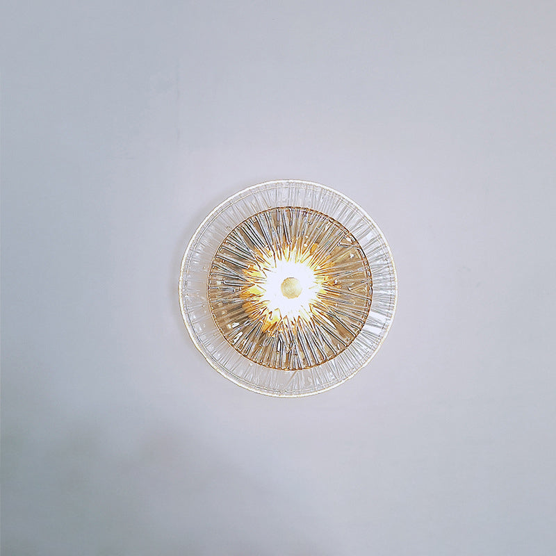 Applique murale LED en métal et verre rond moderne de luxe pour salon 