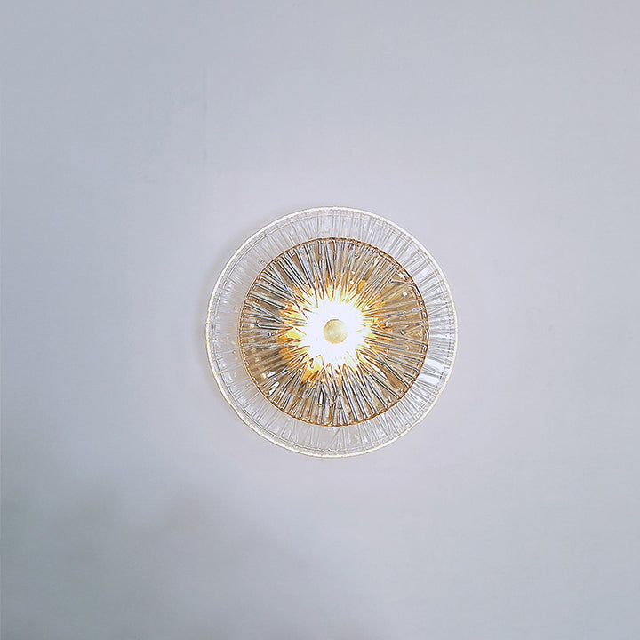 Applique murale LED en métal et verre rond moderne de luxe pour salon 