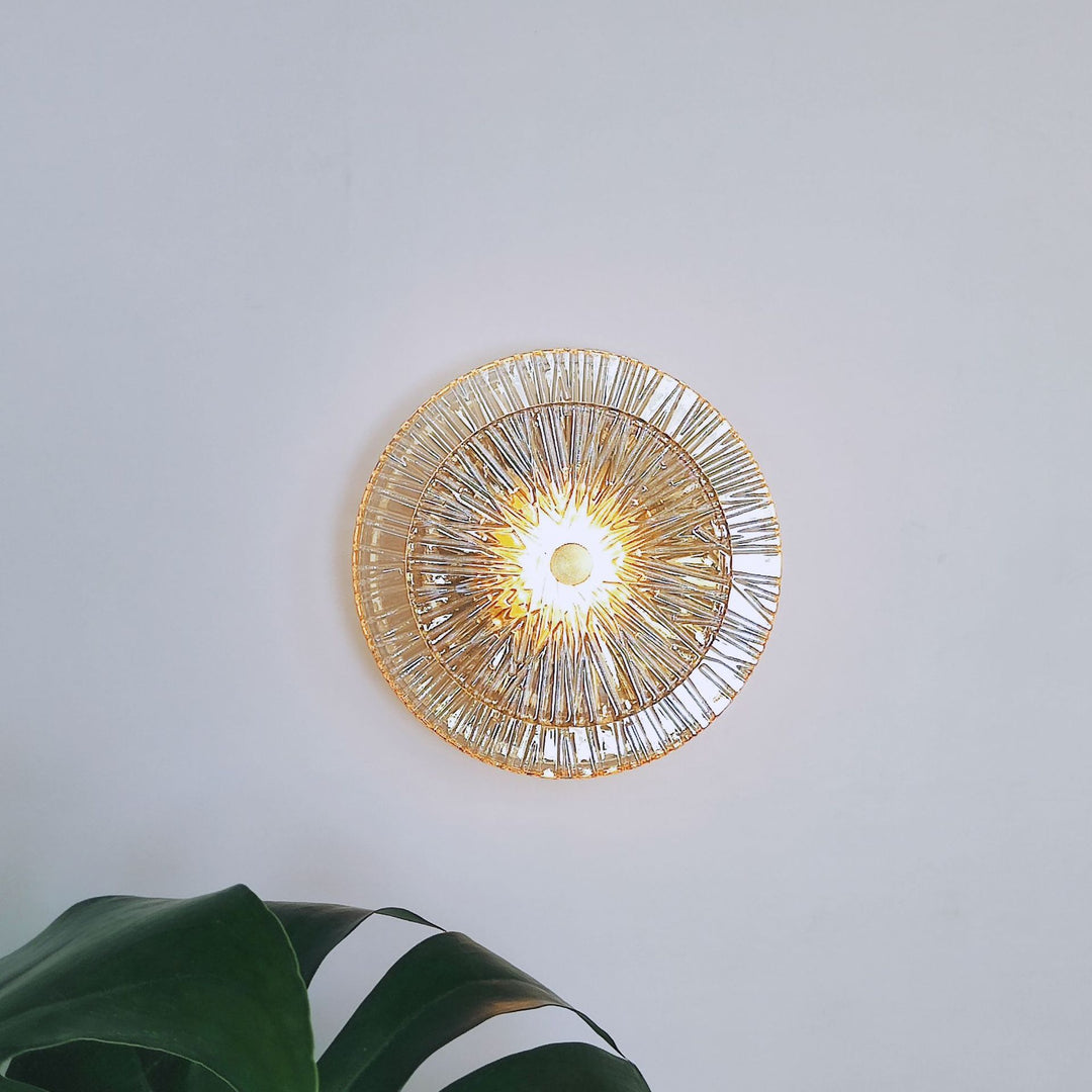 Applique murale LED en métal et verre rond moderne de luxe pour salon 