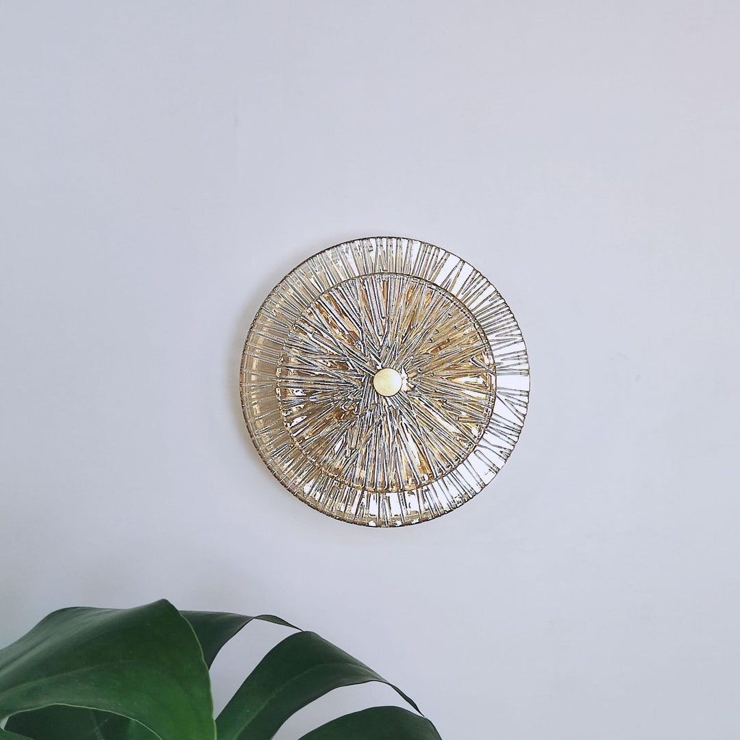 Applique murale LED en métal et verre rond moderne de luxe pour salon 